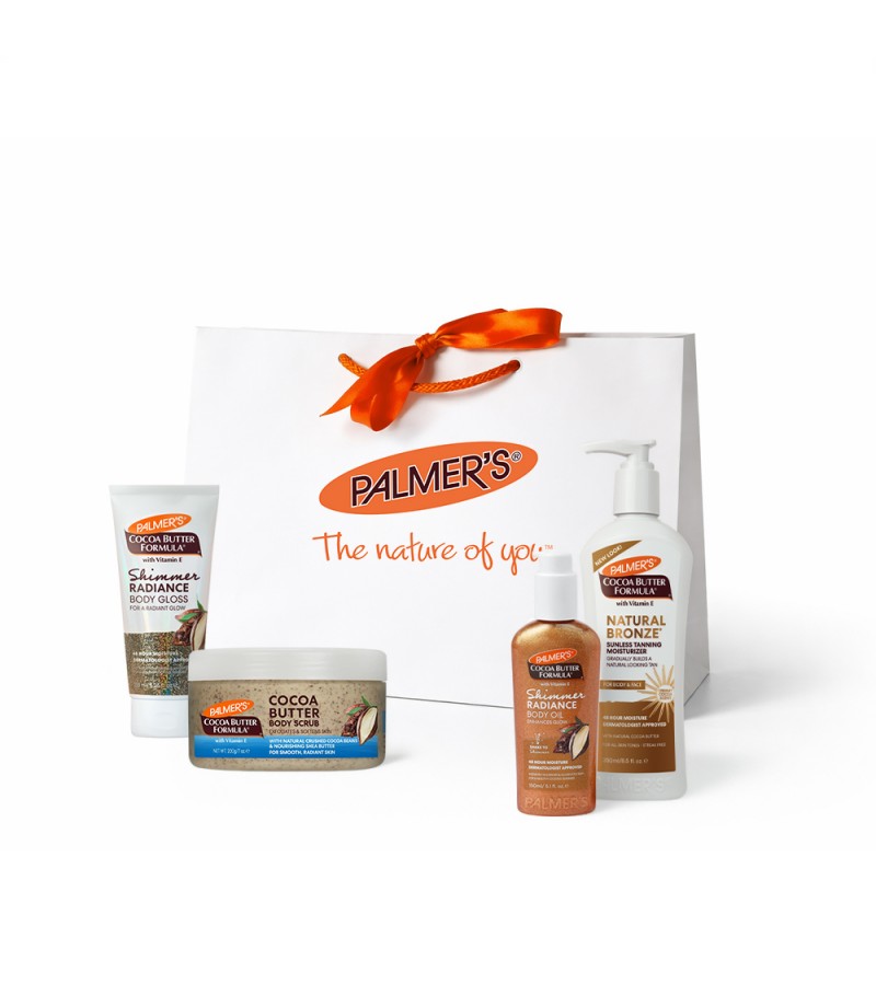 Palmer's  Сет продукти за бронзов тен и блестяща кожа  + луксозен подаръчен плик / НОВО